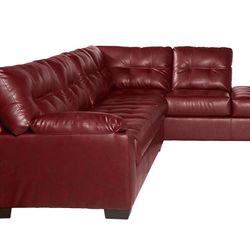 🇺🇸HUGE BLowout Furniture Sale!🇺🇸 Brand New Faux Leather Red Sectional! $50 Down Takes It Home Today!