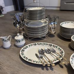 Complete 100 Piece set Of holiday China 