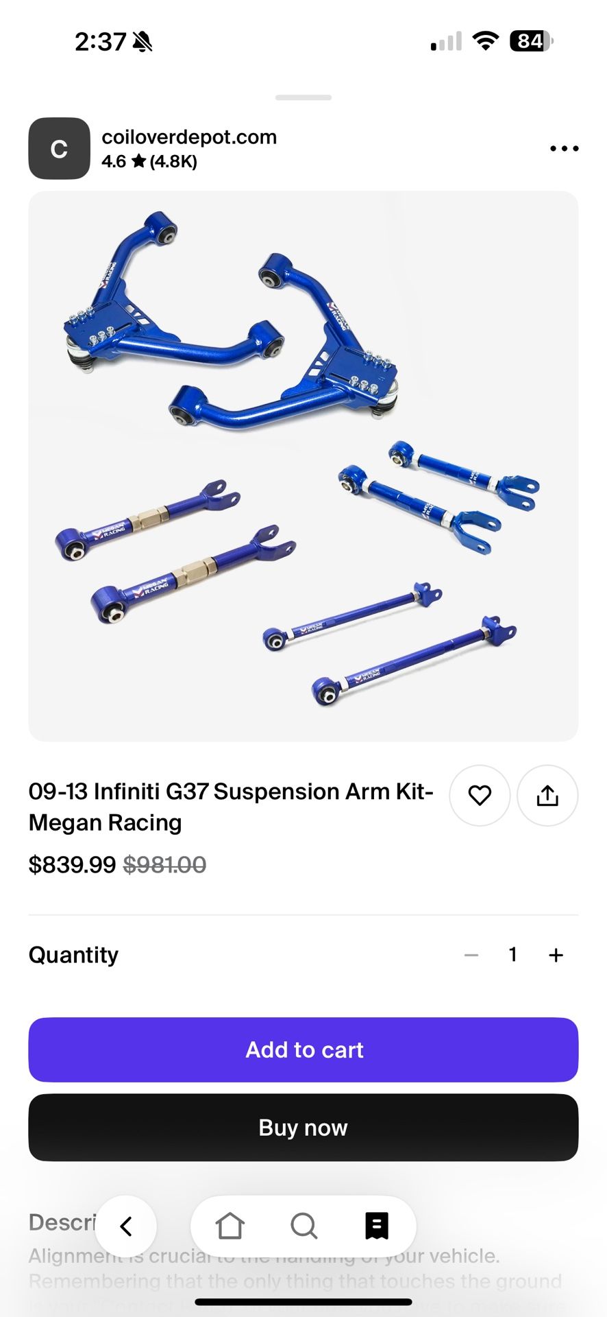 Megan racing Suspension Kit