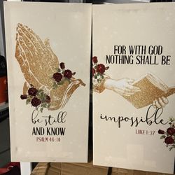 Canvas Art - Luke 1:37 & Psalm 46:10