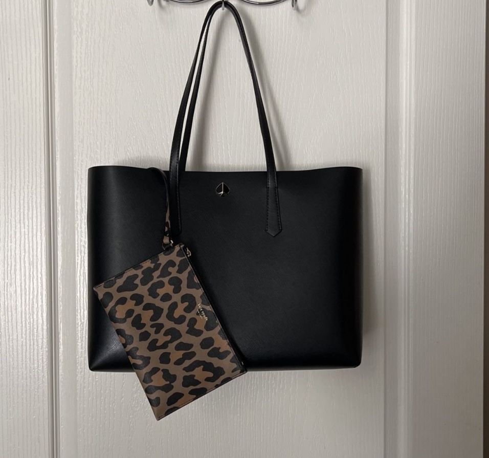 Kate Spade Black Tote And Wristlet
