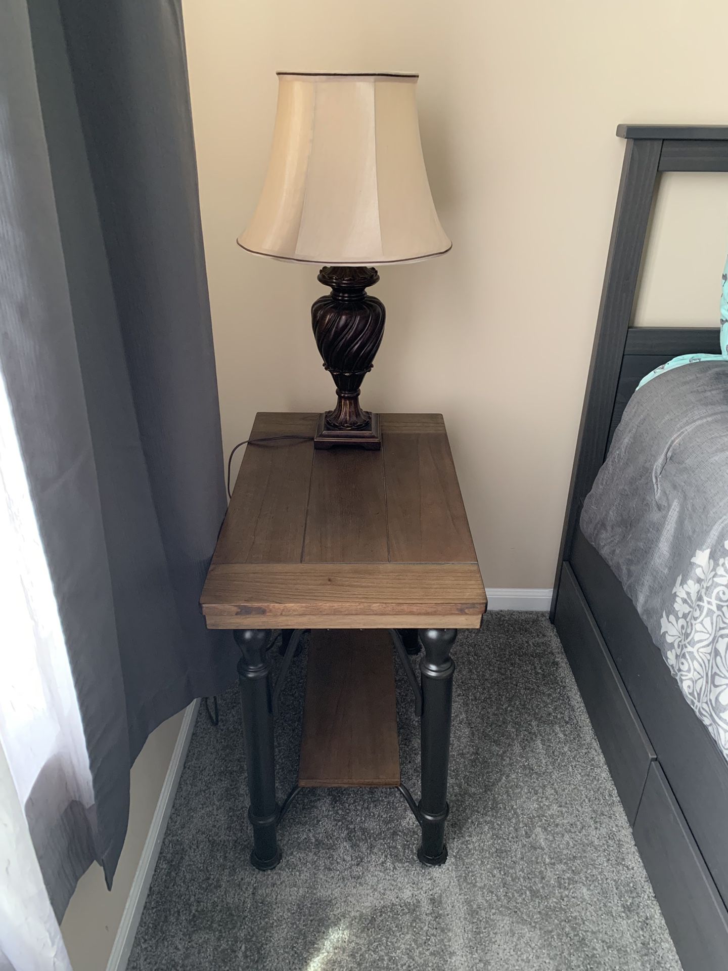 Two Side Tables & Lamps
