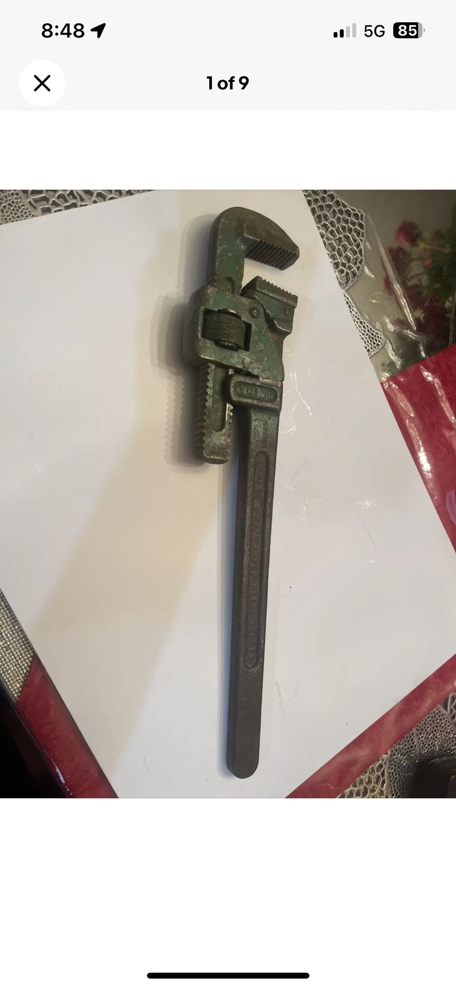Trimo 18 In Vintage Pipe Wrench