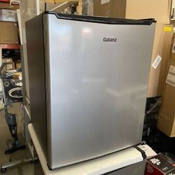 Galanz 2.7 Cu Ft One Door Mini Fridge Stainless Steel Look - Compact