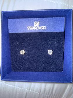 Authentic Swarovski Heart Stud Earrings – Excellent Condition