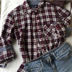 Womens Plaid Shirt Size Medium