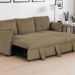 Brand New Brown Or Dark Gray Or Gray Modular Sectional Sofa Sleeper Built-in USB 