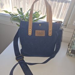 Lee Canvas Mini Tote With Genuine Leather Trim 