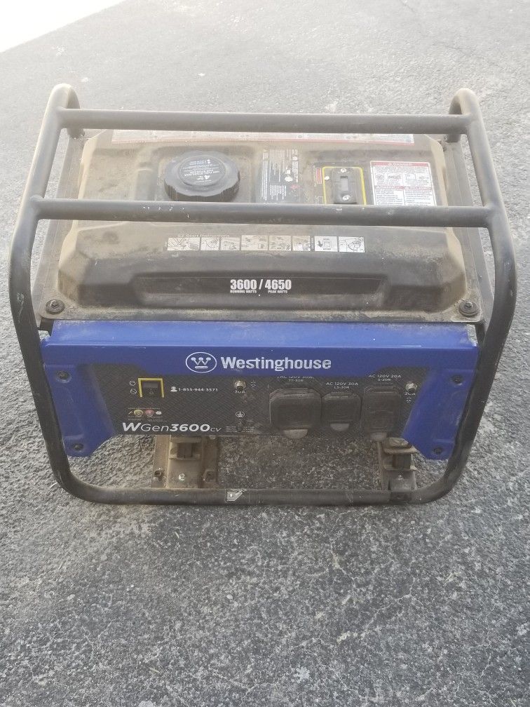*SALE* Westinghouse 3600/4650 Peak Watt Gas Powered Portable Generator CO Sensor wheels/instructions