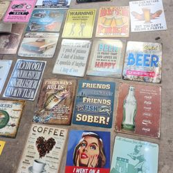 Vintage Metal Signs $10 Each Or 3 For $20