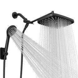 Wide Rain Shower Head With 5 Modes Handheld Showerheads, High Pressure Showerhead Combo with Extension Arm for Bathroom Accessories, Adjustable Shower