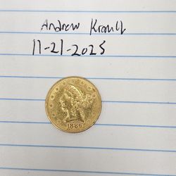 1886 5$ Gold Half Eagle