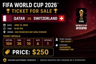 FIFA World Cup 2026 Ticket – Qatar vs Switzerland