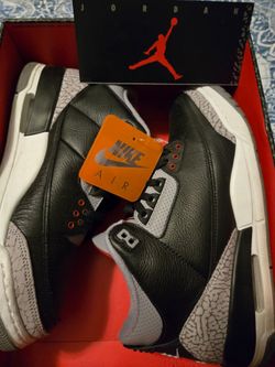 Nike Air Jordan 3 Retro Black Cement Shoes Size 10.5