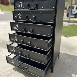 All Metal Entry Chest W/ Drawers