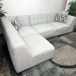Modular Sectional Free Delivery Sofa Light Gray Couch 
