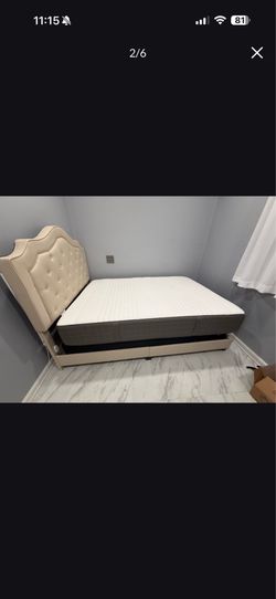 IKEA full mattress w/ box spring & bed frame, like new