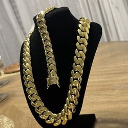 14k cuban link set
