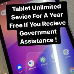 Unlimited Service On Tablet For A Year Must Have Government Assistance !
