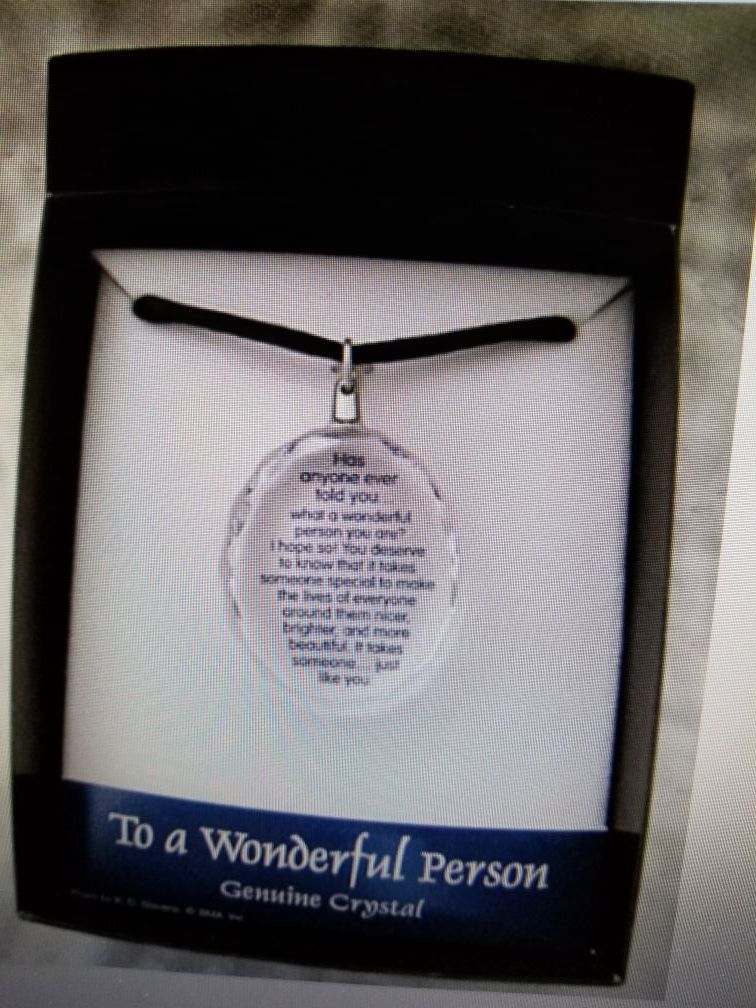 Graduation gift from Blue Mountain arts crystal charm pendant necklace, A wonderful person