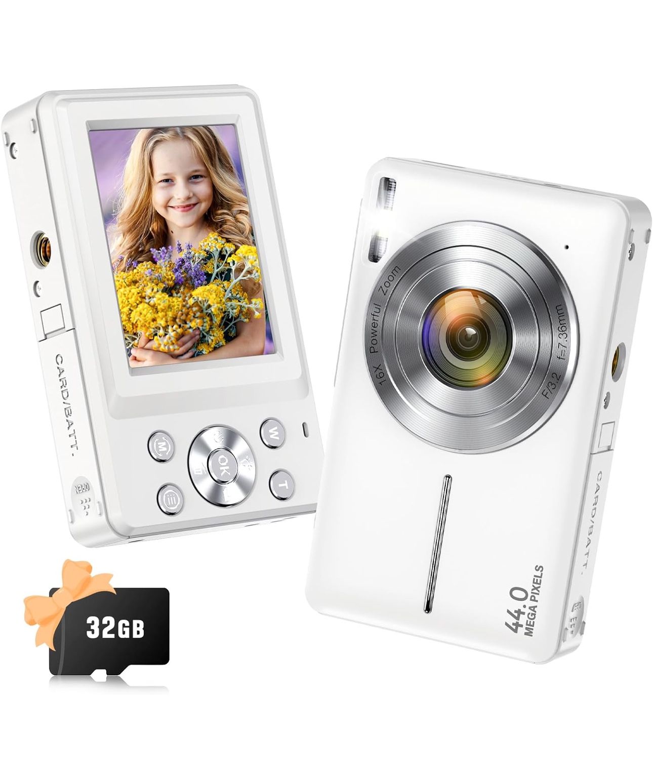 Digital Camera, 2024 Upgraded Camera for Kids with 32GB Card