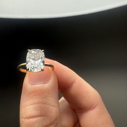 3.03 Carat GIA Certified E VS1 Cushion Diamond Engagement Ring