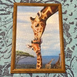 Framed Giraffe Puzzle Wall Art
