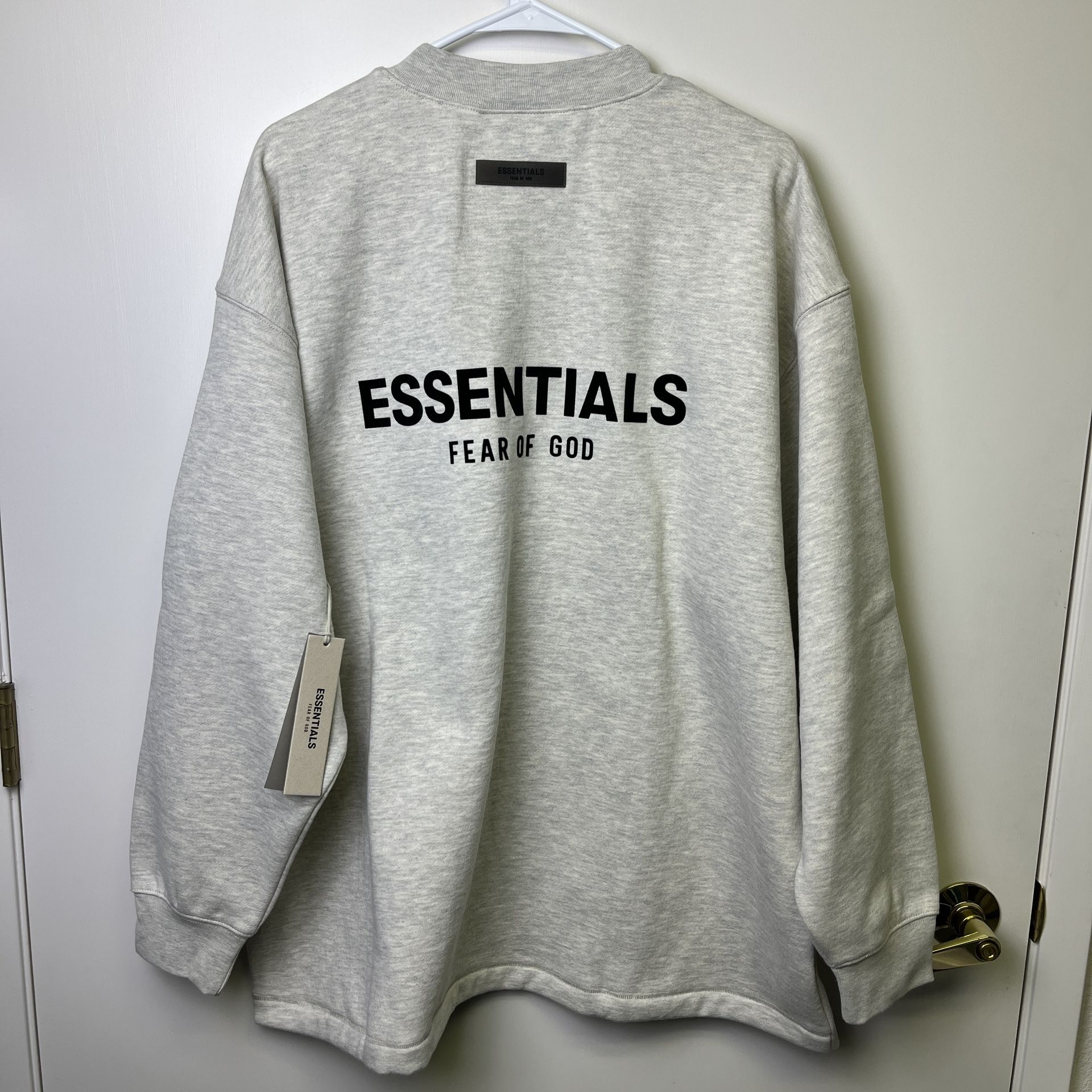 *SALE!* New Essentials Fear Of God Light Oatmeal Relaxed Crewneck Size XS, S, M, L available. Oversized