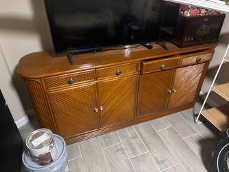 Wood Sideboard Credenza with Drawers and Cabinets