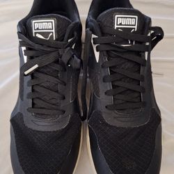 Puma R698 Ignite Mens Trainers Lace Up Running Shoes Black Textile size 12 $40