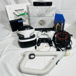 Complete PlayStation 4 VR Bundle – Limited Edition Destiny White Console + VR Set + Extras