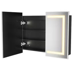 HOMEIBRO 36 in. x 30 in. Silver Bathroom Medicine Cabinett with Mirror, Recessed or Surface Lighted Medicine Cabinet
