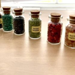 Mini Crystal Collection in Glass Vials – Set of 6