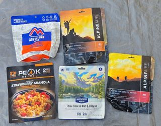 5 Freeze Dried Food bags for Camping / Backpacking