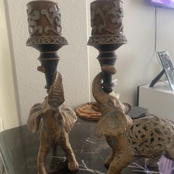 Elephant Candle Holder With Candle 