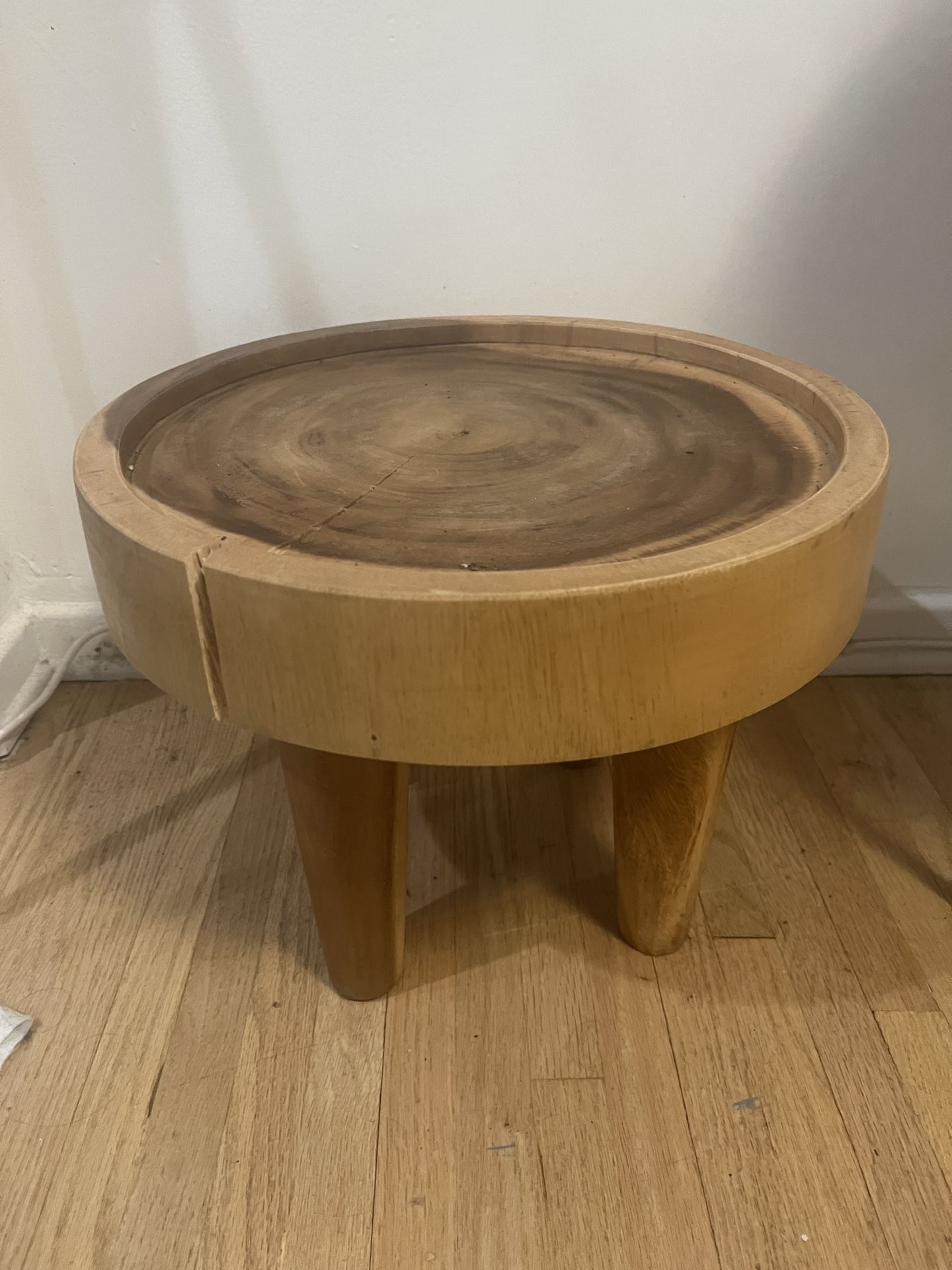 wooden teak end table / foot stool