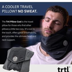 trtl Travel and Airplane Pillow - Real Sleeping Experience on Long Flights - Neck and Shoulder Support - Super-Soft, Lightweight, Easy-to-Carry, and M