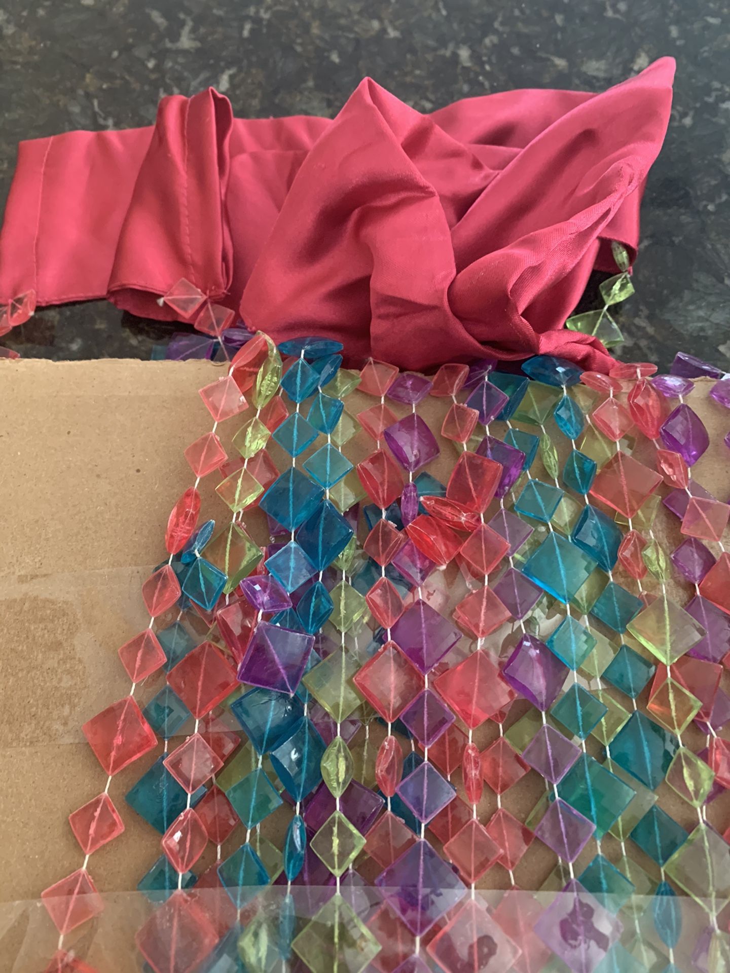 2 panels of full length beaded curtains for girls bedroom
