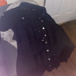 Black Jean Jacket Trench Coat 