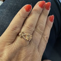 Beautiful 14K GOLD Plated With Grade AAA Zirconia .... Size 8