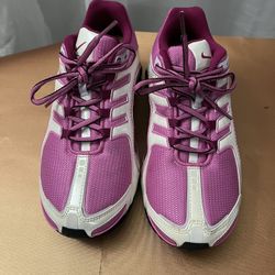 Nike shox pink and white sales