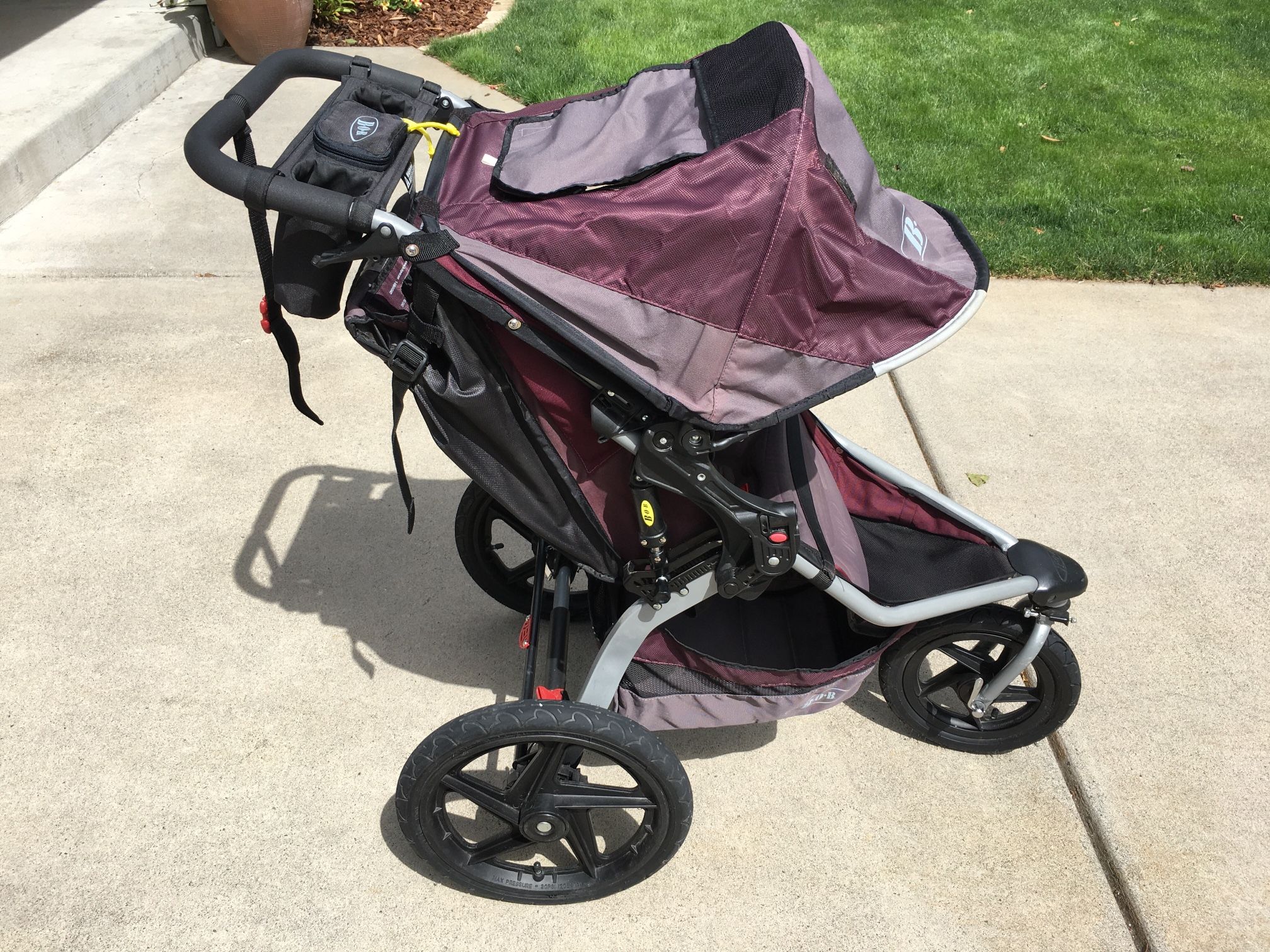 Bob Revolution Jogging Stroller Single -Plum, Black And Grey