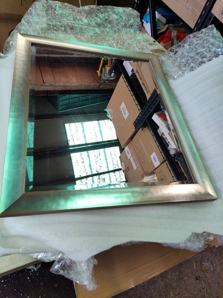 Overstock Art 23" X 27" Wall Mirror In Silver