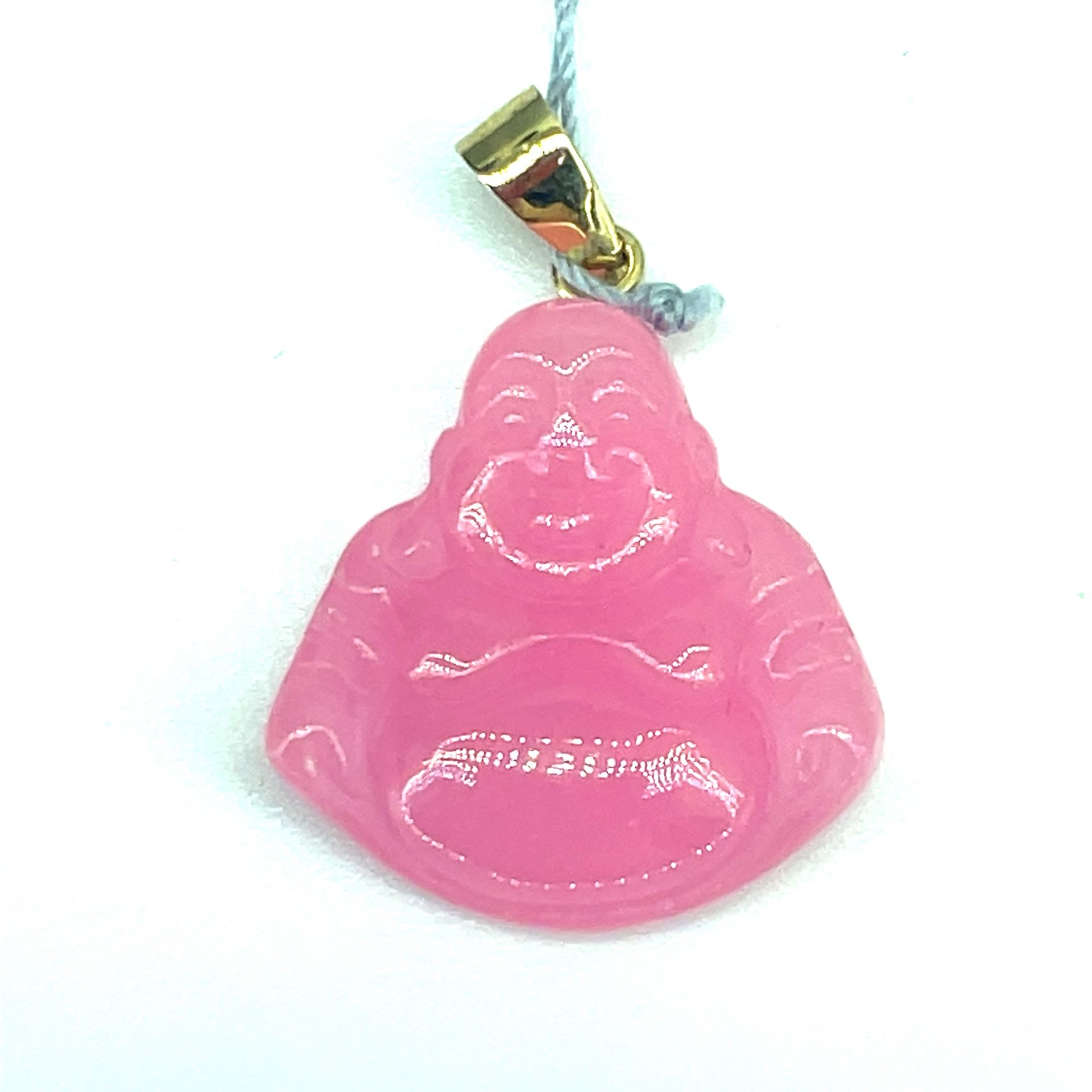 14Kt Yellow Gold Pink Buddha Pendant 2.10g 202265/3