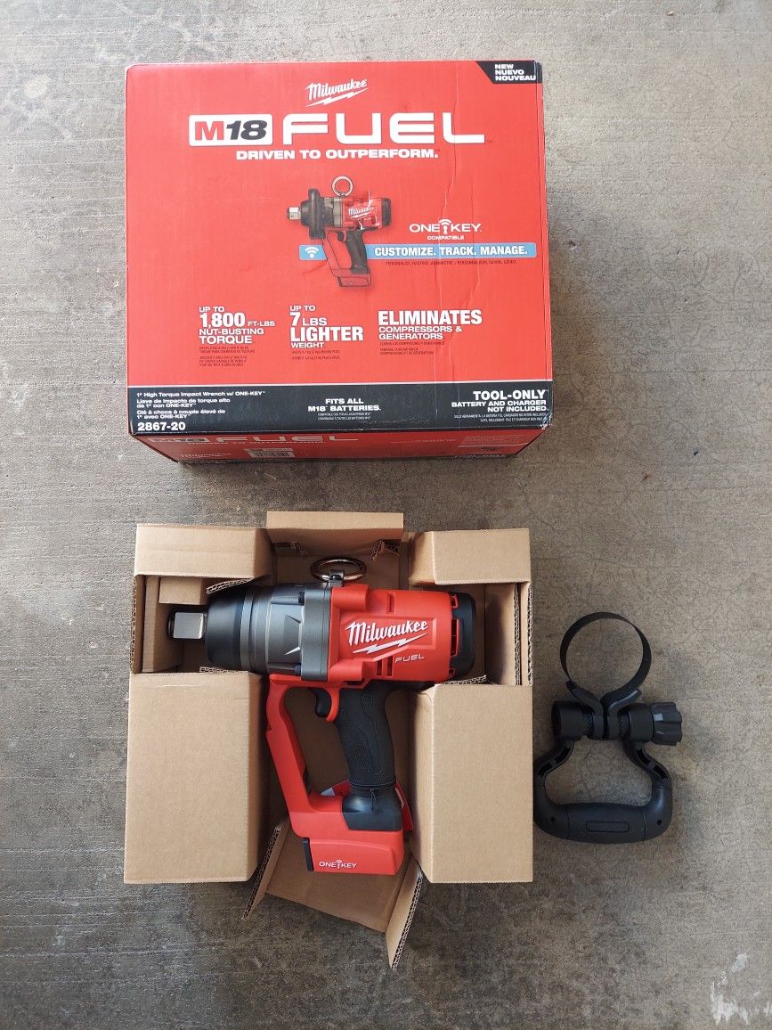 New Milwaukee FUEL 1" Impact Wrench M18 with Friction Ring ONE-KEY - Tool Only.