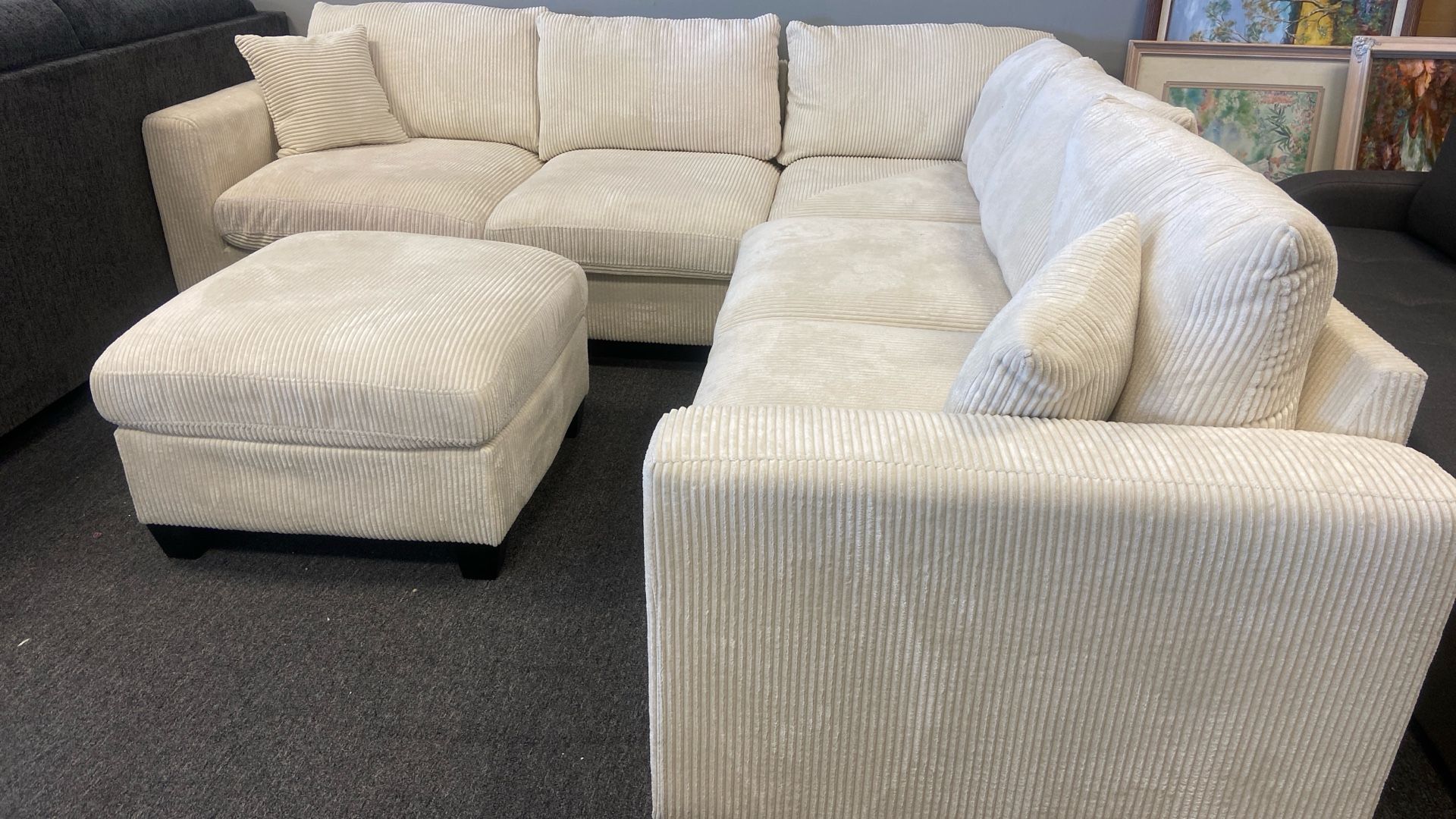 Corduroy Farmhouse Sectional Sofa