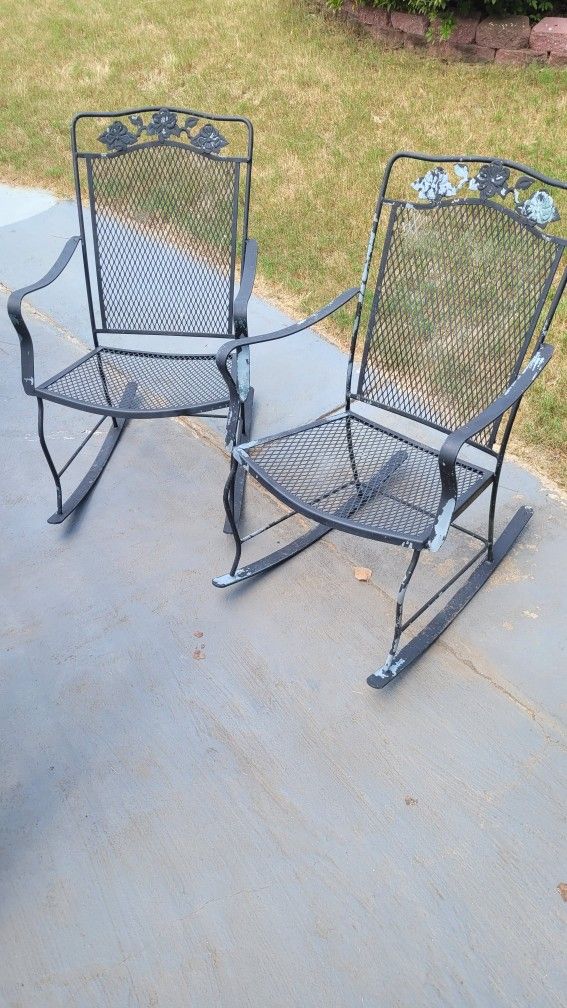 2 Vintage Wrought Iron Patio Rockers,All Products : American Fashion Style Bags On Sale