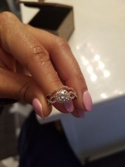 BRAND NEW 14k Rose gold diamond ring wedding set