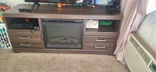 Tv stand with a electric fire