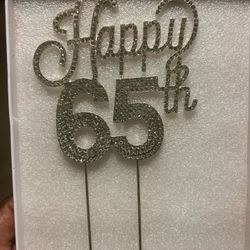 I Have A 65th Rhinestone Birthday Cake Topper 